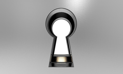 3D illustration of a keyhole