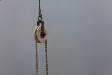 manual pulley with rope for construction © Ioan Panaite