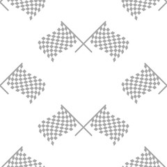 Black and white finish flags isolated on white. Seamless sports pattern