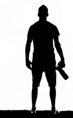 Silhouette of photographer standing