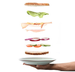 Lovely fruit and vegetables in front of a white background