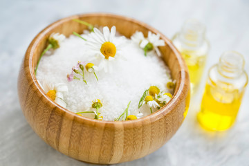 Spa still life with bath salt