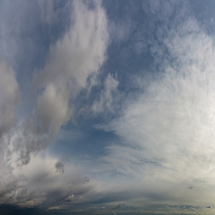 Fototapeta na wymiar Fantastic dark thunderclouds against blue sky