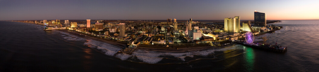 Drone view on the Atlantic City Skyline