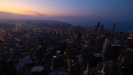 Chicago Skyline at Sunset