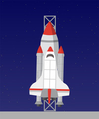 Spaceship flat vector illustration
