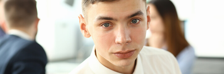 Handsome manager in office