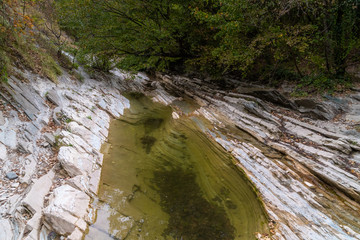 Streams, rivers and waterfalls of mountain forests in the vicinity of Gelendzhik.