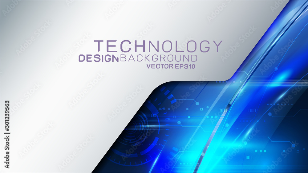 Poster vector design trendy and digital technology concept. frame border dimension with light movement also
