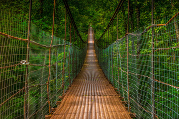 Iron suspension bridge. Suspension bridge
