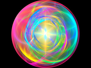 Colorful fractal plasma sphere, strings of chaotic plasma energy. .smoke, energy ball discharge, scientific plasma study. digital flames, .artistic design, science fiction, Abstract illustration