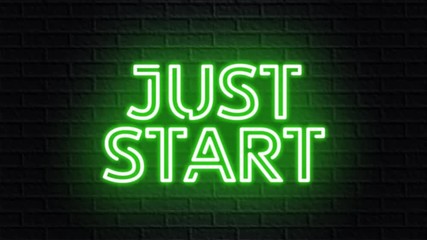 green neon video animation just start