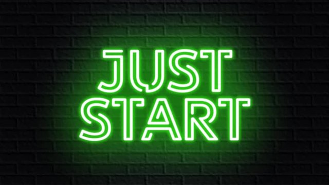 green neon video animation just start