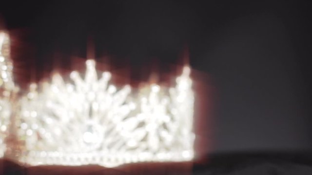 Diamond crown with a soft glow filter - slow pan close up