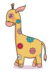  cartoon giraffe kawaii vector