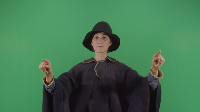 Woman Magician Making Square Appear