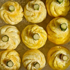 close up shot of peeled pineapple