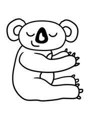 müder koala bär kuscheln schlafen festhalten süß niedlich clipart design cool glücklich klein teddy bär beuteltier australien liebe