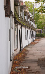 Autumn street view with old houses in Cambridge, UK