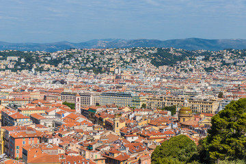 Fototapeta na wymiar A view in Nice in Cote d Azur in France