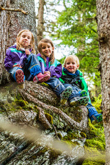 Drei Kinder im Wald, Portrait