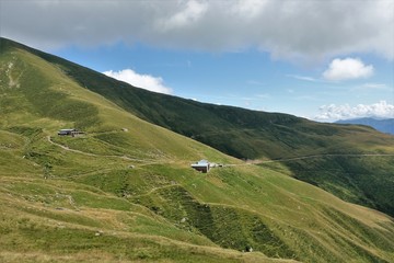 Fototapeta premium Typical mountain landscape from the pastures