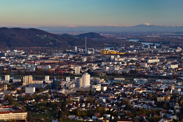 aerial view of the city