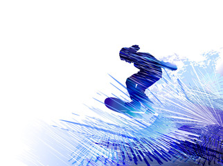 Fototapeta Skiing man. Vector illustration obraz