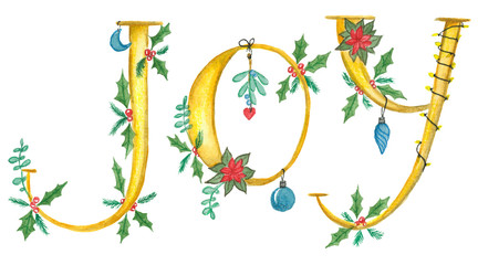 Watercolor golden lettering 