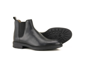 Black man's boot isolated on a white background.