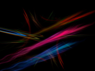 Multicolored bright plasma rays in sky, computer generated abstract background..Abstract energy background
