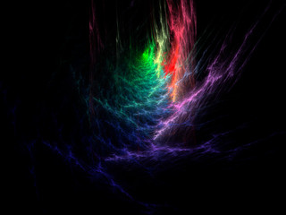 3D rendering abstract fractal light background. Colorful abstract fractal illustration