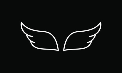 Wing icon design isolated on black background. Vector illustration