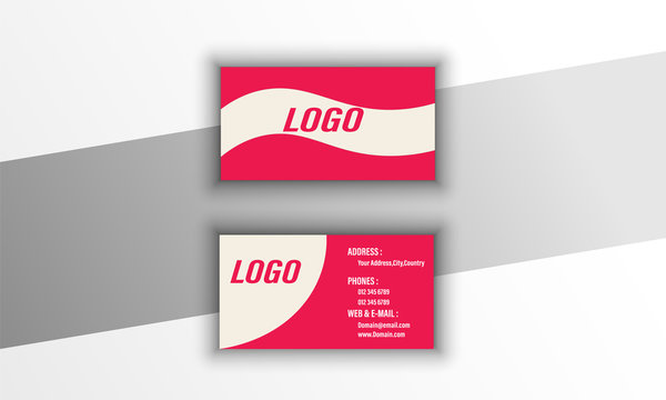 elegante pink and white business card
