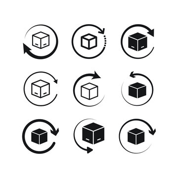 set of return package icon design isolated on white background. Vector illustration
