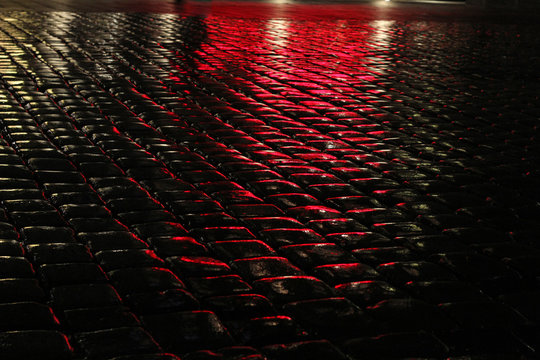 Pflastersteine beu Rotlicht