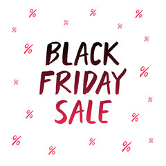 Black Friday sale vector illustration for card, poster, banner, ad, label, logo, tag. Lettering template or background. Black Friday sale typography poster. EPS 10