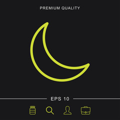 Obraz premium Moon outline icon for web and mobile