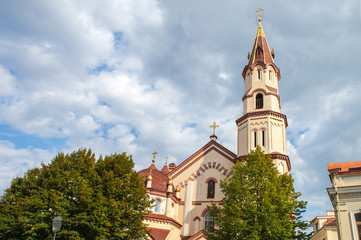 Fototapeta na wymiar Vilnius, Lithuania - September 9, 2014: Orthodox Church of St. Nicholas