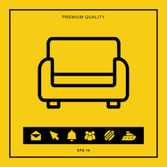 Sofa outline icon for web and mobile