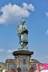 Fototapeta na wymiar Statue of the saint in Prague, Czech Republic.