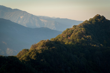 Hazy Morning View at Sequoia National Park