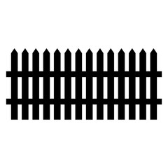 Fence icon flat. Black pictogram on white background.