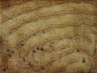 Old vintage fantasy map  graphic