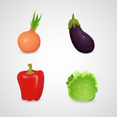 Vegetable vector icon set.