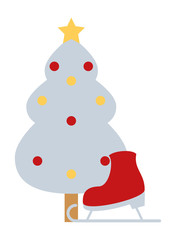 merry christmas pine tree icon