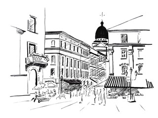 Old town sketch