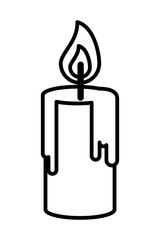 paraffin candle fire isolated icon