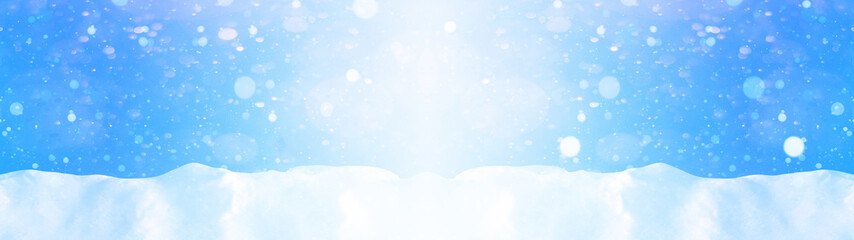 snowflakes snow blue sky - winter background banner long
