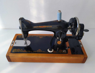 old antique metal sewing machine